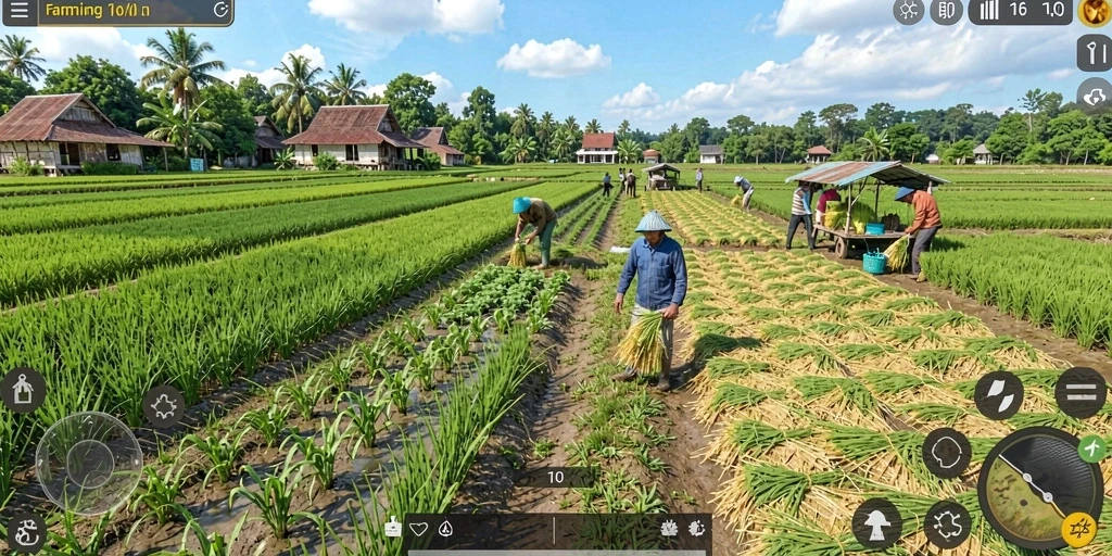 Ilustrasi pertarungan epik antara karakter dan monster.
