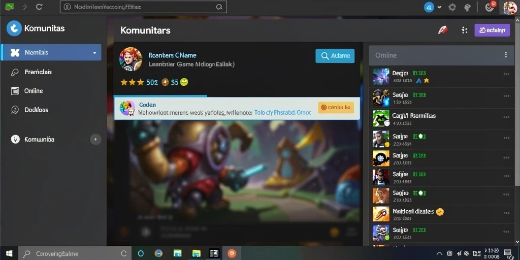 Screenshot interaksi sosial dengan pemain lain di MONAS77.